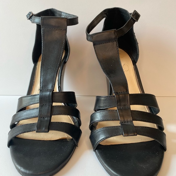 Jessica Simpson Black Strappy Women's Sandals Size 9 1/2 - Picture 1 of 7